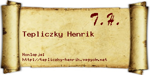 Tepliczky Henrik névjegykártya